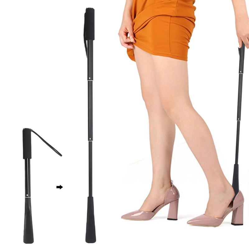 Long Handle Shoe Horn for Seniors Portable Retractable Long Handled