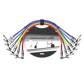 AITONE Patch Cables 6 Pack 1/4 Inch Patch Cords for Bass Guitar Effect Pedal 1.2ft (A-C05)