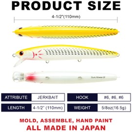 Lucky Craft SW FlashMinnow 110, 677 Chicken Scratch, Saltwater Fishing Lures, Jerkbait Surf Fishing Gear, Halibut and Bass Lures, Suspending Topwater Lure