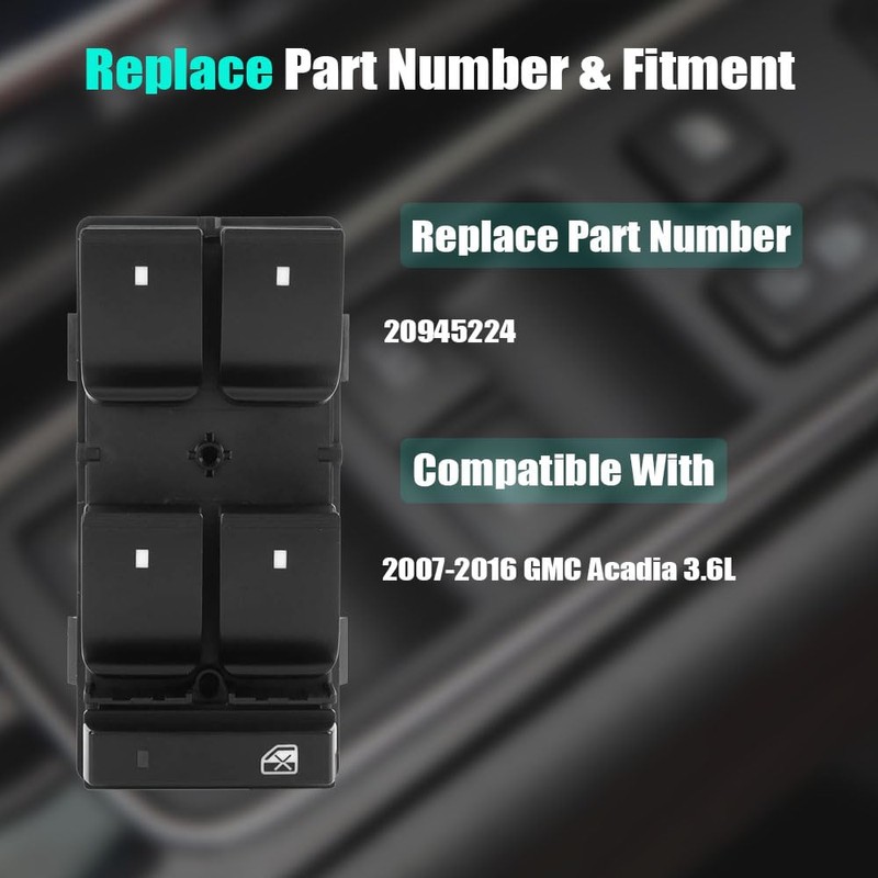 Driver Side Master Power Window Control Switch for 2007-2016 GMC