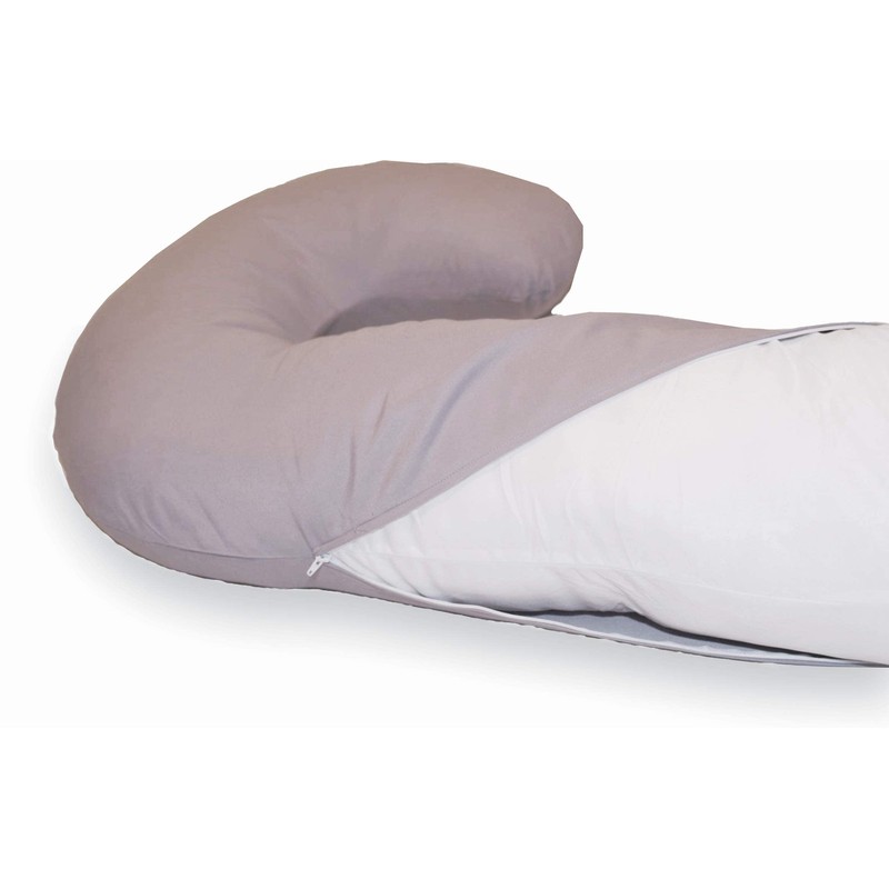 New Microfiber Zippered Replacement Maternity Body Pillow Cover (Grey)