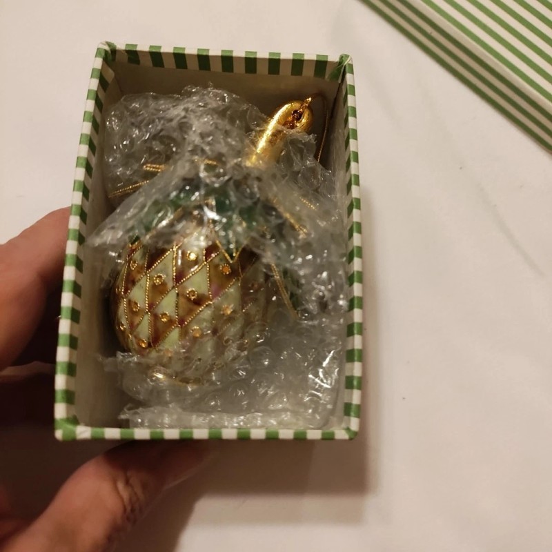 Mount Vernon Cloisonne Pineapple Enameled Decorative Ornament Figurine Tropical