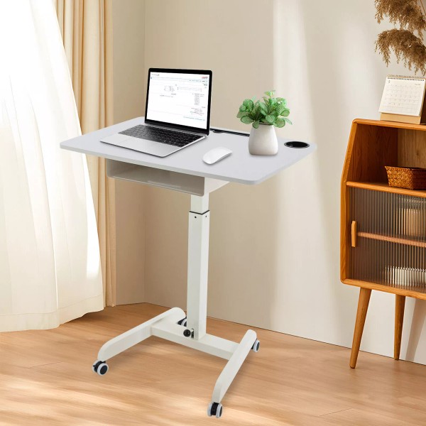 Rolling Height Adjustable Laptop Sofa Desk Overbed Food Tray Table