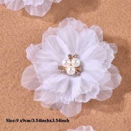 3PCS White Flower Hair Clips Rose Hair Barrettes Hairpin Brooch Pin Headpiece for Bridal Wedding Birthday Beach Party