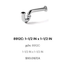 McGuire 8912C Chrome 17 GA. Trap, Cast Body 1 1/2 X 1 1/2