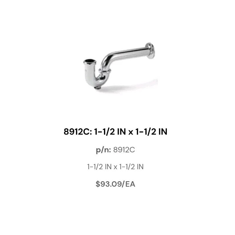 McGuire 8912C Chrome 17 GA. Trap, Cast Body 1 1/2