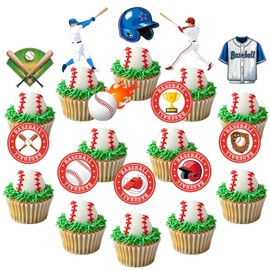 48 Pcs Baseball Cupcake Toppers baseball party decorations Sport Theme Birthday Decorations