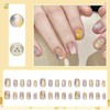 Pack of 30 Cat Eye Artificial Nails Short, Glitter Press