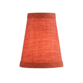 Aspen Creative 51043-2,Hardback Empire Transitional Clip-On Chandelier Shade/Brick Red Burlap Textured Fabric.2.5"Top x 4"Bottom x 5"Slant.Set Of 2.
