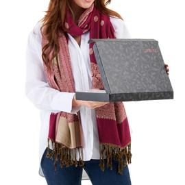 LOVARZI Scarves for Women Gift Boxed - Scarf Gifts for Women - Presents for her - Christmas Xmas Magenta Pink Red Pashmina Scarfs for ladies