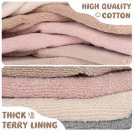 KEREDA Baby Toddler Socks Thermal Slipper Socks with Grips Kids Winter Anti Non Slip Socks Warm 5 Pairs 6 Months-5 Years