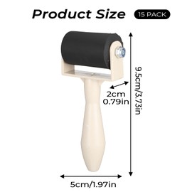 15 Pcs Rubber Brayer Roller, Small Printmaking Brayer Rollers Versatile Plastic Relief Printing Roller for DIY Art Crafting, Oil Painting, Ink Stamping Gluing Tools