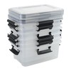 Sosody 6-Pack 12 Quart Clear Storage Latching Box, Plastic Latch