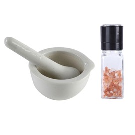 1 Grinding Bowl, 1 Grinding Bottle, Pepper Grinder, Garlic Masher, Hand Grinder, Kitchen Utensils