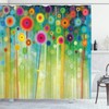Abakuhaus Christmas Shower Curtain, Pine Tree Presents, Digital Print on