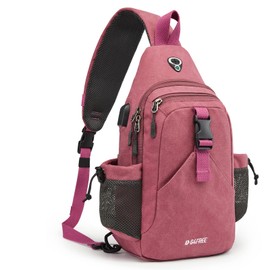 G4Free Canvas Brusttasche Schultertasche Sling Bag Herren Damen für Reise Wandern Laufen Klettern