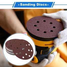 VekAuto 50 Stück Schleifscheiben, 6" 15 Löcher 240 Körnung Klett-Schleifpapier Universal für Metall, Holz, Automobilreparatur Haltbarkeit Aluminiumoxid-Papierbasis Rot