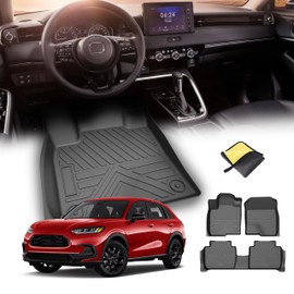 SSESS Car Floor Mats for Honda HR-V HRV 2025 2024 2023 Accessories,TPE All Weather Protection Floor Mats, Custom Fit 1st&2nd Row Car Floor Liners Set, Heavy Duty Accessories,Black