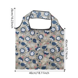CHEERYMAGIC Reusable Grocery Bag,Large Foldable Shopping Tote Bag Waterproof Tote Shopping Bag Foldable Eco-Friendly Shopping Bag for Shopping Travel Picnic A4HBSND (Hedgehog)
