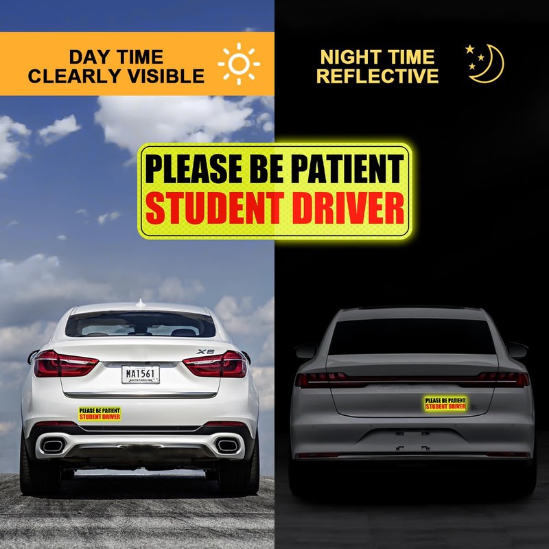 AUKEPO 3PCS Please Be Patient Student Driver Magnet for Car,