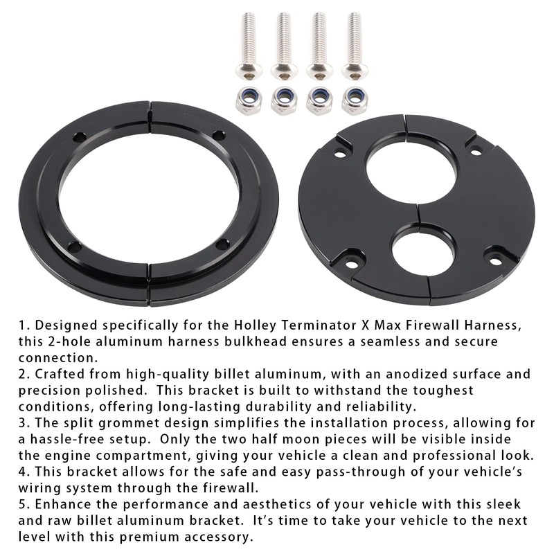 Topteng Firewall Pass Through Eliminates Firewall Grommet for Holley Terminator