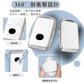 [Unhoke] CX5 Key Case, CX8 Key Cover, Compatible with MX30, CX60, CX-30, Roadster, etc. Key Shell, Smart Key Case, Luxury, Lightweight, Scratch-Resistant, Made of TPU, Stylish, white (off-white)