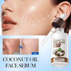Coconut Oil Kokosöl-Intensivserum – Kokosöl-Wundercreme Anti-Falten & Feuchtigkeits-Boost,Intensiv-Pflege Für Trockene Haut Tiefenpflege Für Strahlende Haut,Beruhigt & Glättet Für Straffe,Seidige Haut