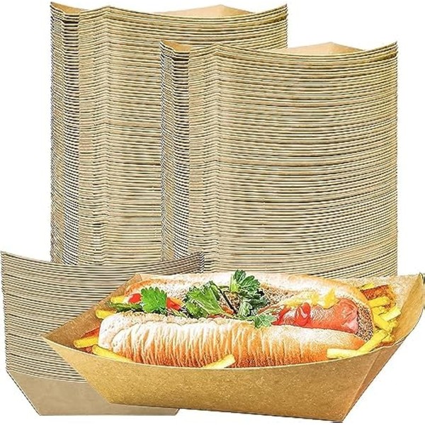 Efforias 1000 X Large Kraft Paper Food Trays | Brown