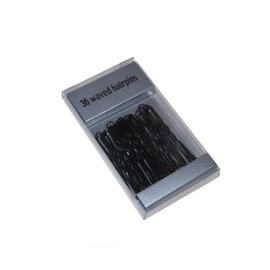 Useful box of 36 black wavy hair --- >Standard, length 4.5 cm, classic, accessories, ideal for tartlets, to dos and more.