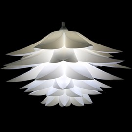Lightingsky 20" (50cm) Ceiling Pendant DIY IQ Jigsaw Puzzle Lotus Flower Lamp Shade Kit with 15 Feet Hanging Cord (White)