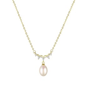 GOLLEY Pearl Necklaces for Women,Dainty 14K Gold pendant necklace,Trendy Simple Choker Necklace for Women,Jewelry Birthday Gifts (Pearl Necklaces)