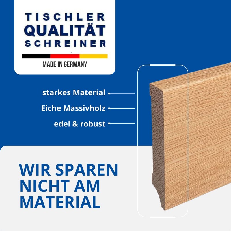 REESE Skirting Boards Solid Wood Oak Weimar Profile Oiled 100