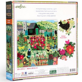 eeBoo Piece & Love: Garden Harvest - 1000 Piece Puzzle - Adult Square Jigsaw, 23x23, includes Image Reference Insert, Glossy Pieces