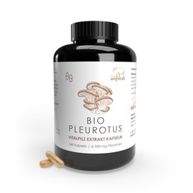 Pilze Wohlrab - BIO Pleurotus Kapsel, 350 mg Austernpilze Extrakt je Kapsel, Acerola Vitamin C - Bio-Qualität - 240 Stück