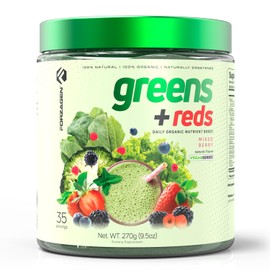 Forzagen Vegan Greens & Reds Superfood Powder - Organic Super Greens Powder | Premium Veggie Powder Supplement | 35 Servings Reds and Greens Superfood Powder