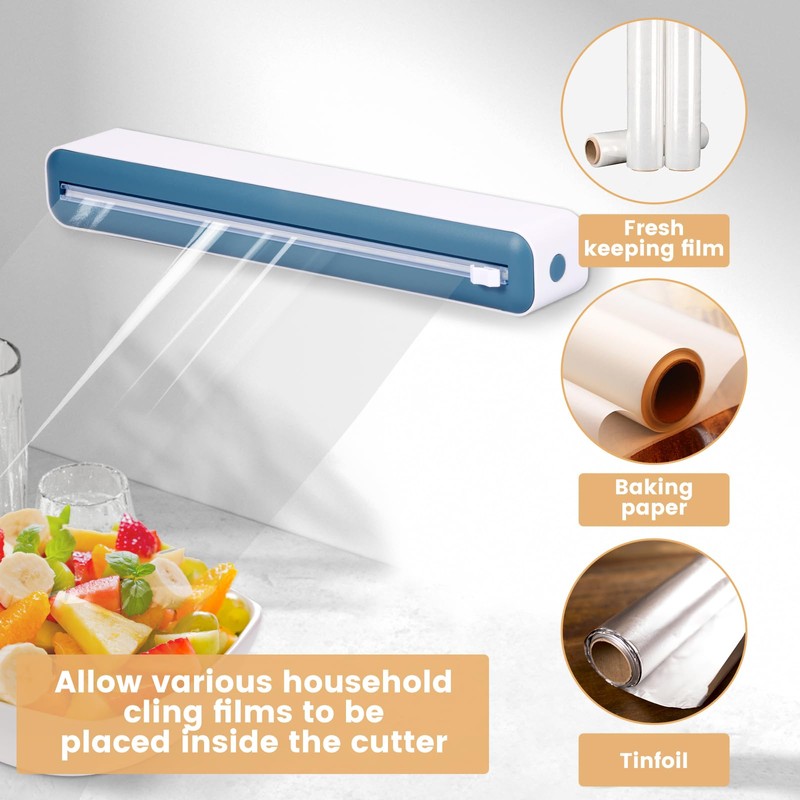 AwObEpl 3PCS Cling Film Wrap Dispenser with Cutter,Waterproof Plastic Wrap