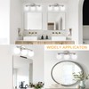 foucasal Brushed Nickel Bathroom Light Fixtures 3-Light Globe Vanity Light