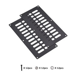 Stanbroil 2 Pcs Fire Pit Slotted Venting Panel Kit, 6x12-inches, Black Steel