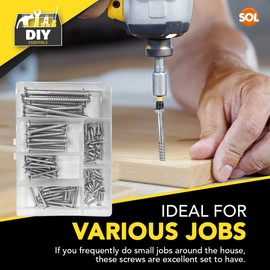 110pk Wood Screws Assortment | Countersunk Screw Set with Storage Box for DIY and Repairs | Mixed Steel Screws for Wood | Self Tapping Assorted Screws Wall | Flat Head Screws