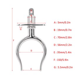 Uxsiya Boat Stainless Steel Rowlock, 316 Stainless Steel Material Simple Installation Oar Locks Silver Color Convenient Practical for Yachts for Outdoor