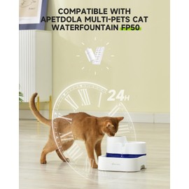 APD APETDOLA Dog Water Fountain Filter, 2 Pack Ultra Filters Reach Human Drinking Grade for Cat Fountain 101 fl oz, Replacement Filters with 4 Pack Activated Carbon Filters, Lifespan Up to 90 Days