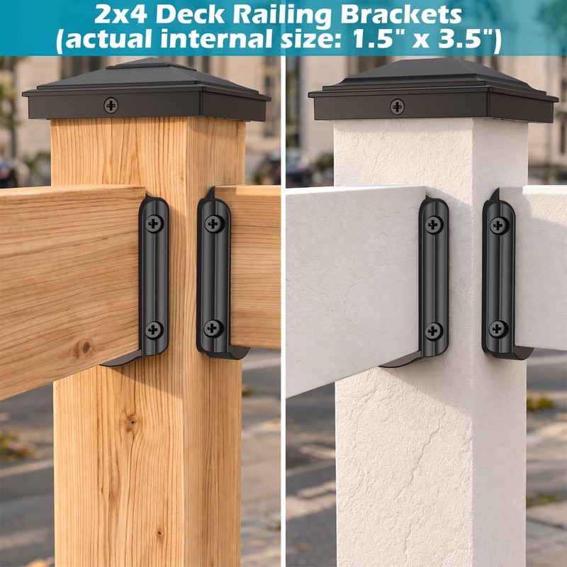 SIEDiNLAR 20 PCS Deck Railing Bracket Connectors for 2x4 Wood