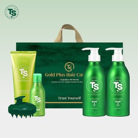 TS Gold Plus Hair Care Set 1 Box (Gold Plus TS Shampoo 500g*2 + Premium TS Shampoo 100g*1 + Premium TS Treatment 200g*1 + Massager 1) / TS골드플러스 헤어케어세트 1박스(골드플러스TS샴푸500g*2개+프리미엄TS샴푸100g*1개+프리미엄TS트리트먼트200g*1개+마사지기1개)