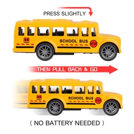 FANELEQU 20 Pack 3.4" Yellow School Bus Toy Playset, Die-cast Metal Pull Back Vehicles Toy for Boys Girls Kids Toddlers