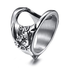 WOYNJI Stainless Steel Creative Versatile Finger Bottle Opener Ring for Men and Women Size 10