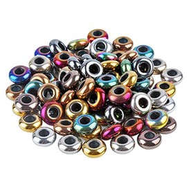 Kyeygwo Large Hole Loose Beads for Jewellery Making, Rondelle Polished Stone Beads and Charms, Fit European Snake Chain Bracelet, Large Set of Jewellery Beads, 20 Pieces, NA