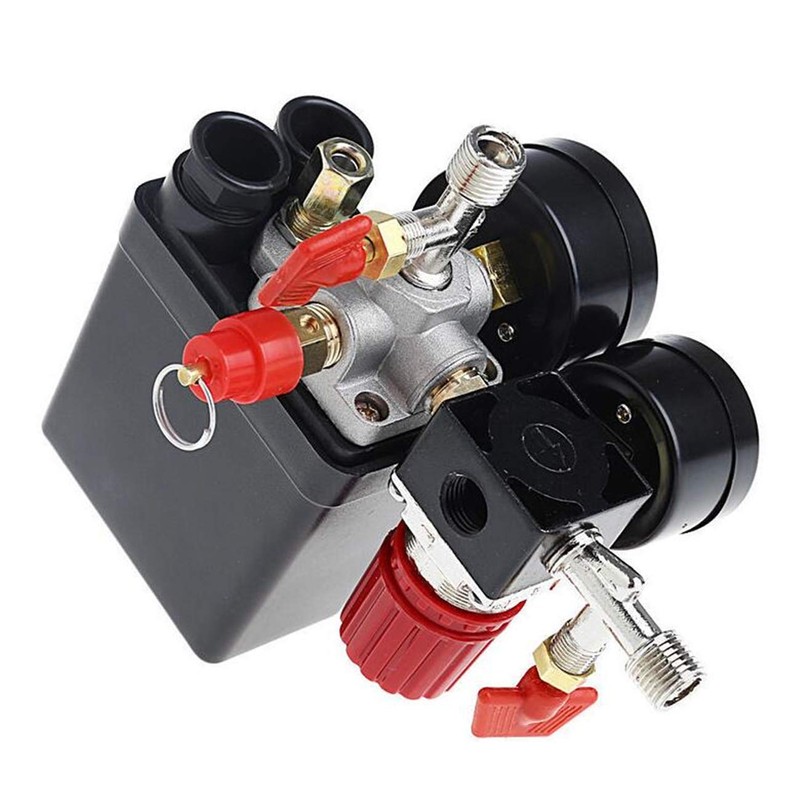 Dent-de-lion Air Compressor Pressure Switch Black Valve with Control 90-120