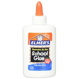 Elmer's Washable No Run School Glue, 4 Ounces, White and Dries Clear