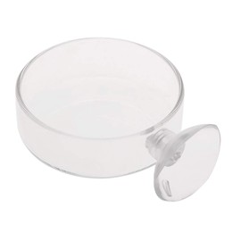 caralin Aquarium Shrimp Feeding Dish with Suction Cup High Transparent Glass Bottom Feeder Food Bowl 2.4x0.7 Inch Round Tray Glass