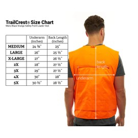 TrailCrest by Treel Men's Safety Front Loader High Visibility Vest, Large
